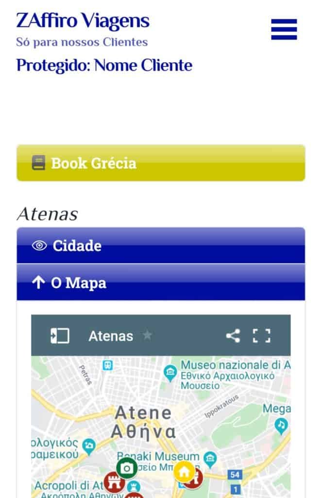 ZAffiro Viagens Site Cliente Mapa